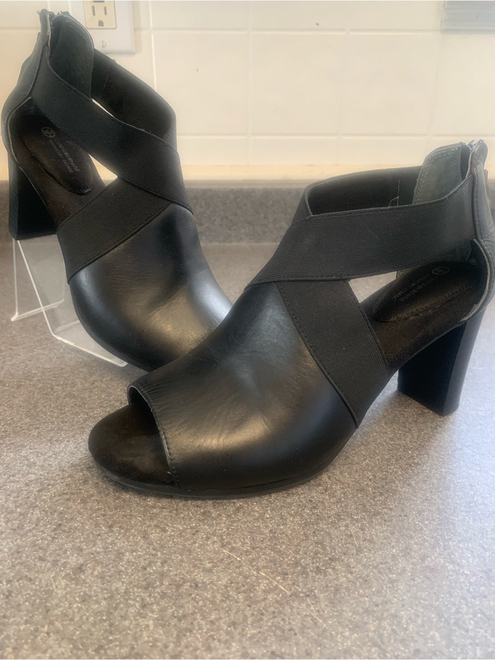 Giani Bernini Black Open Toe Shoes Size 6.5